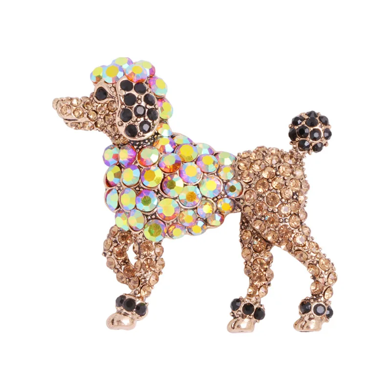 Luxury Rhinestone Flamingo Brooch Bee Giraffe Lobster Small Fish Puppy Spider Deer Head Pendant Brooch for Women