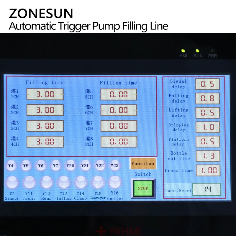 ZONESUN ZS-MPCL1 Full Automatic Trigger Spray Bottle Liquid Filling Capping Double Sided Flat Bottle Labeling Machine
