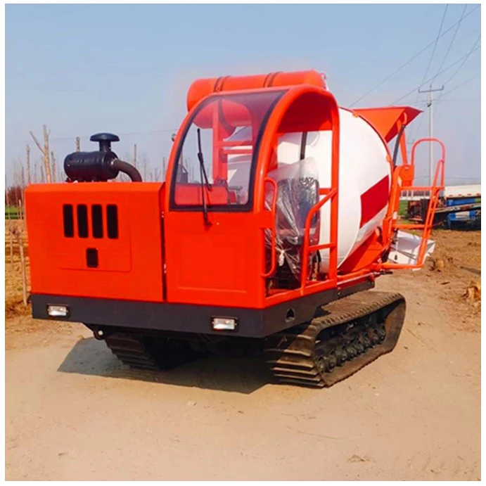 Electric Bulk Crawler Cement Transport Truck Self-mixing Mobile Concrete Mixer Pump 3.5CBM Crawler Concrete Mixer Truck