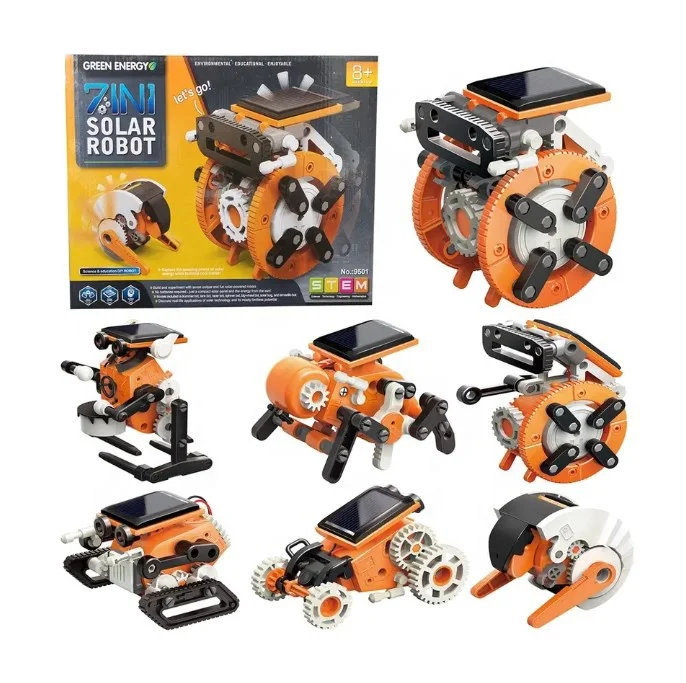 7 In 1 STEM Solar Robot Toy Green Energy Learning Experiment Kit Diy Take Apart Assembly Science Creative Robot For Kids