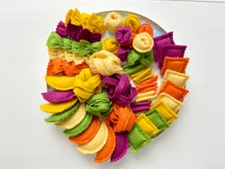 Felt food pasta set pretend play plush toy kids play kitchen food cooking toys