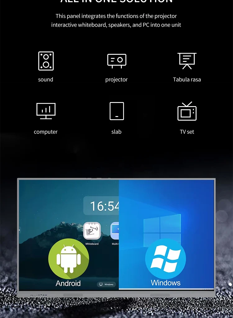 Многофункциональный смарт-экран 65 75 дюймов smart HD TV интерактивная доска плоская панель для образования