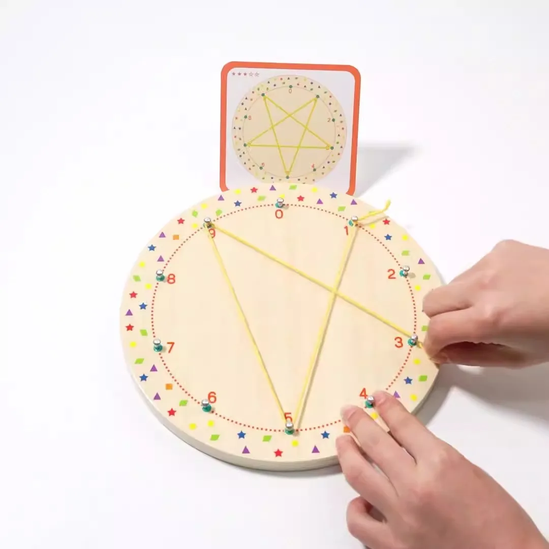 Preschool children learn Montessori geometric shapes to match creative toys Educational rope pattern  toys For Kids