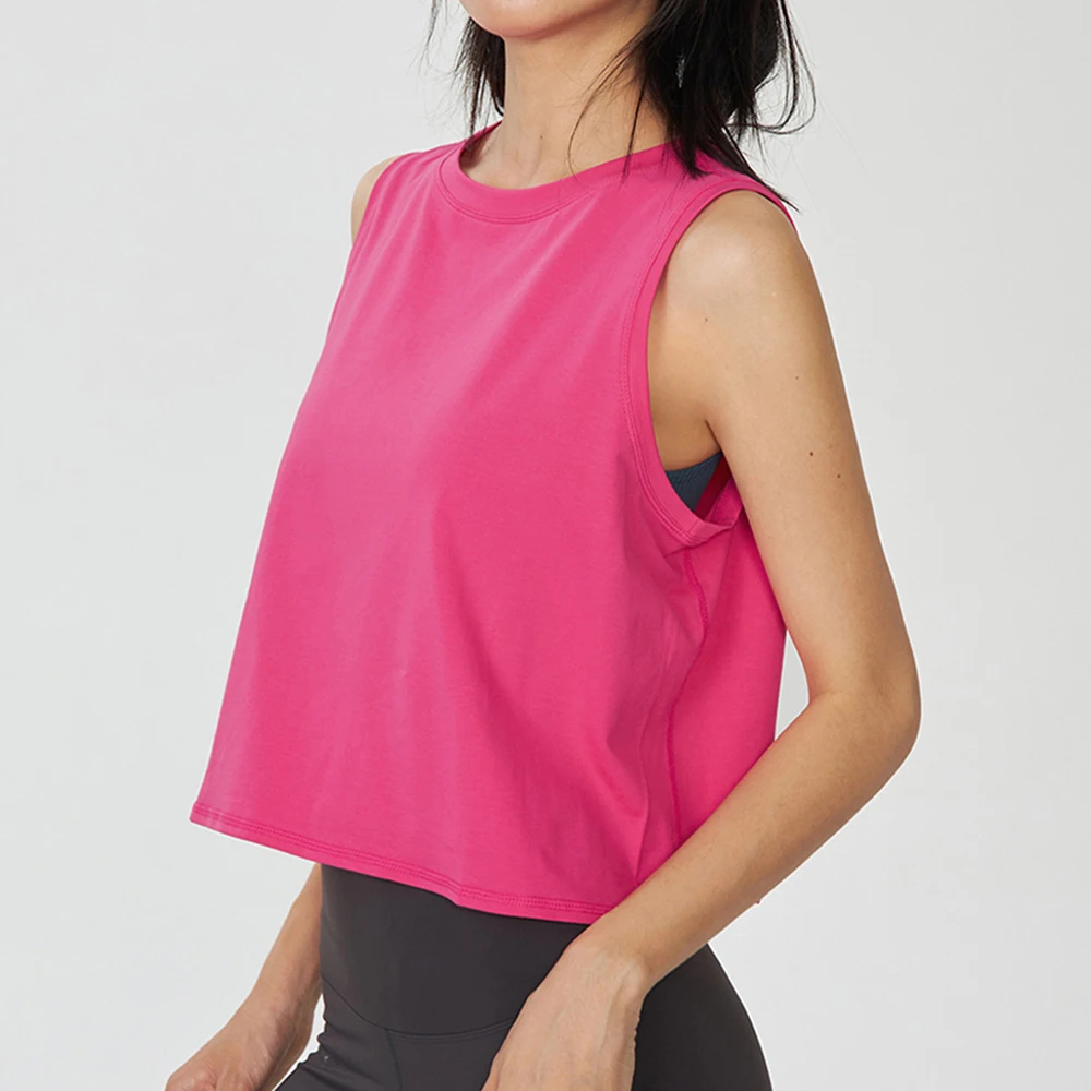 Hot selling Lulu with the same design yoga wear women sports short sleeveless shirt