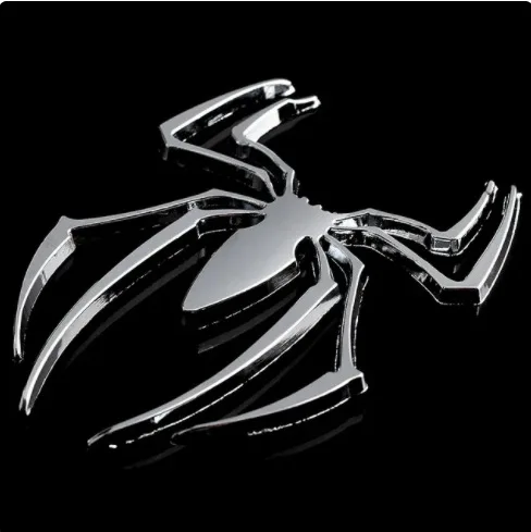 1Pc 3D Spider Emblem for Car Metal Chrome Auto Badges Cool Spider Logo Car Body Sticker Universal Decorations for All Vehicles