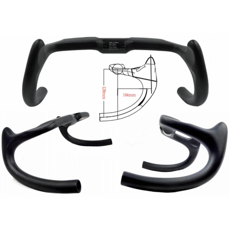 H23 Sprint Carbon Bike Handlebar 330MM Cycling Track Handlebar 260g Drop 120MM Reach 104MM
