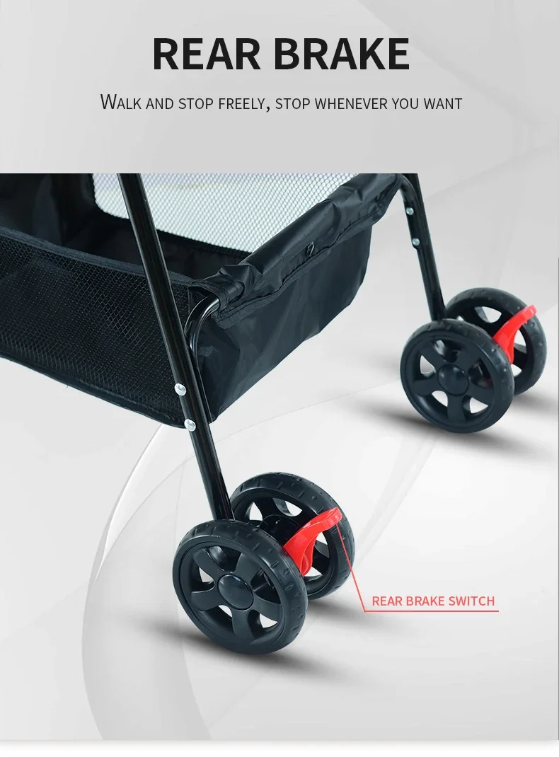Lightweight Pet Stroller 4 Wheel Foldable Cat Dog Stroller for  for Cats and Dogs