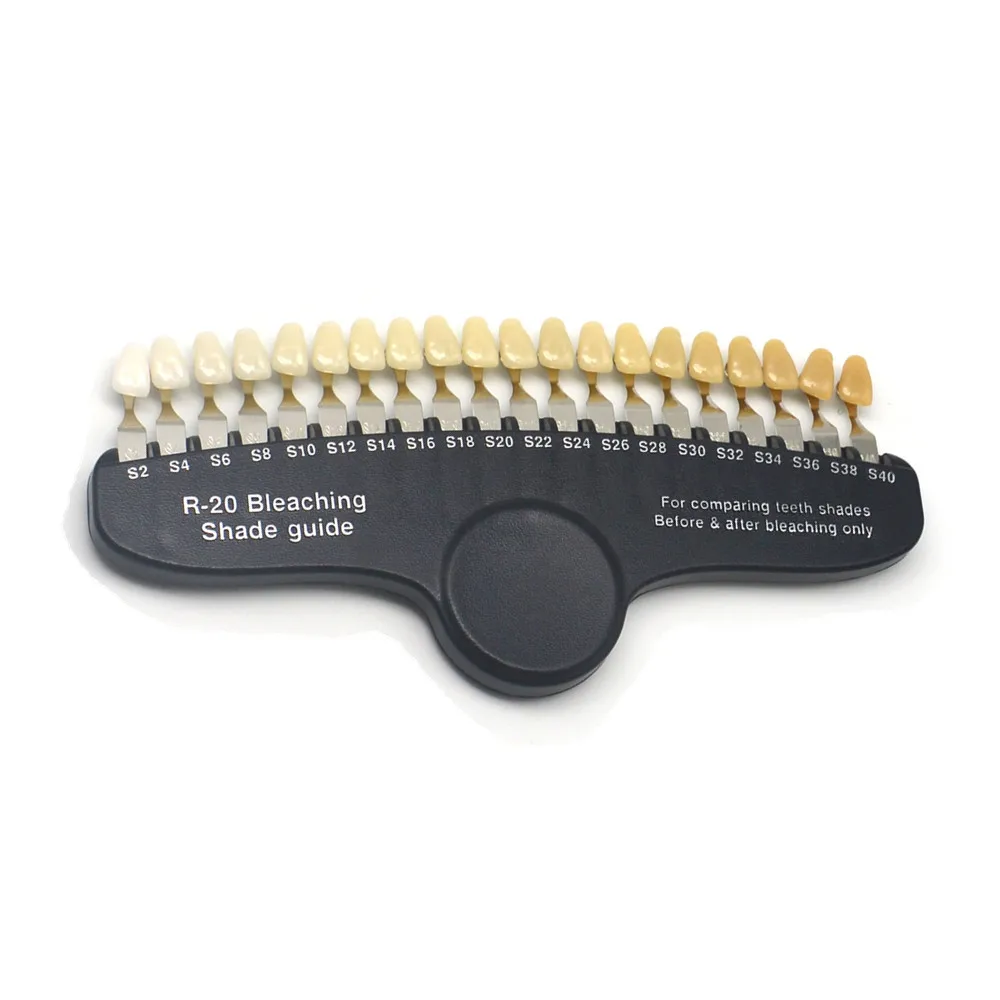 20 Colors Teeth Bleaching Dental Shade Guide Resin Beauty Salon Clinic Professional 3D Teeth Whitening Color Chart Shade Guide