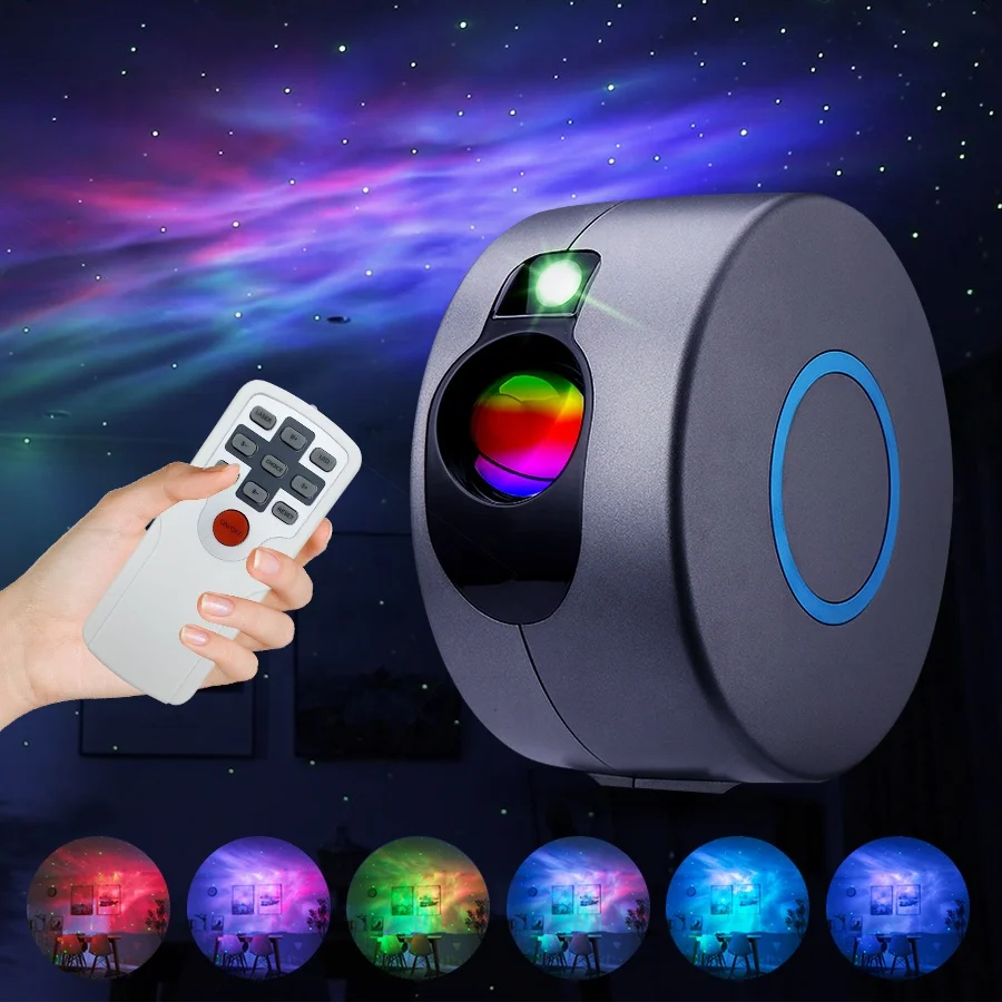  Новый лазерный проектор Biumart на Amazon галактика звездное небо светодиодная лампа красочная туманность облако ночник с пультом дистанционного