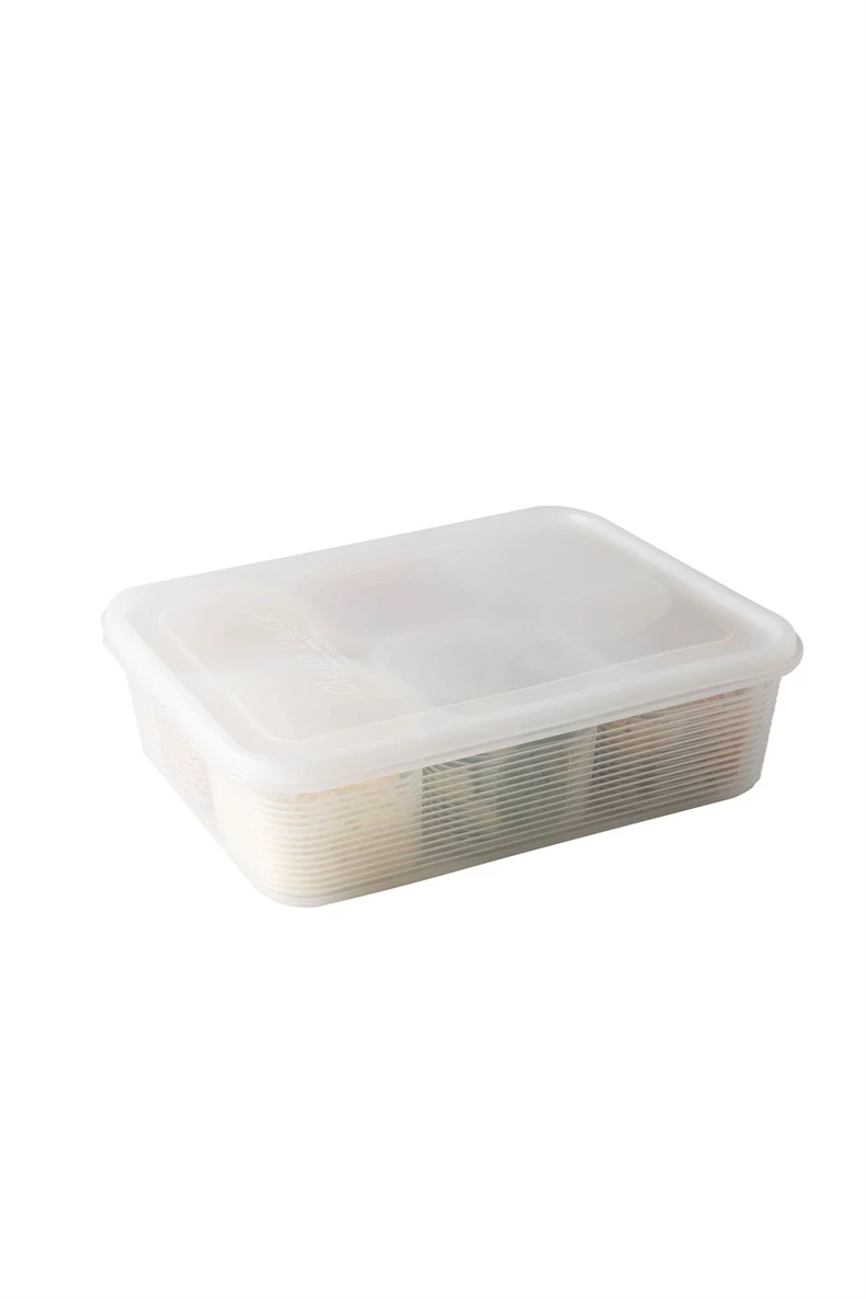 Household Plastic Boxes With Lid Kitchen Refrigerator Fruit Case Crisper Divide Food Storage Box