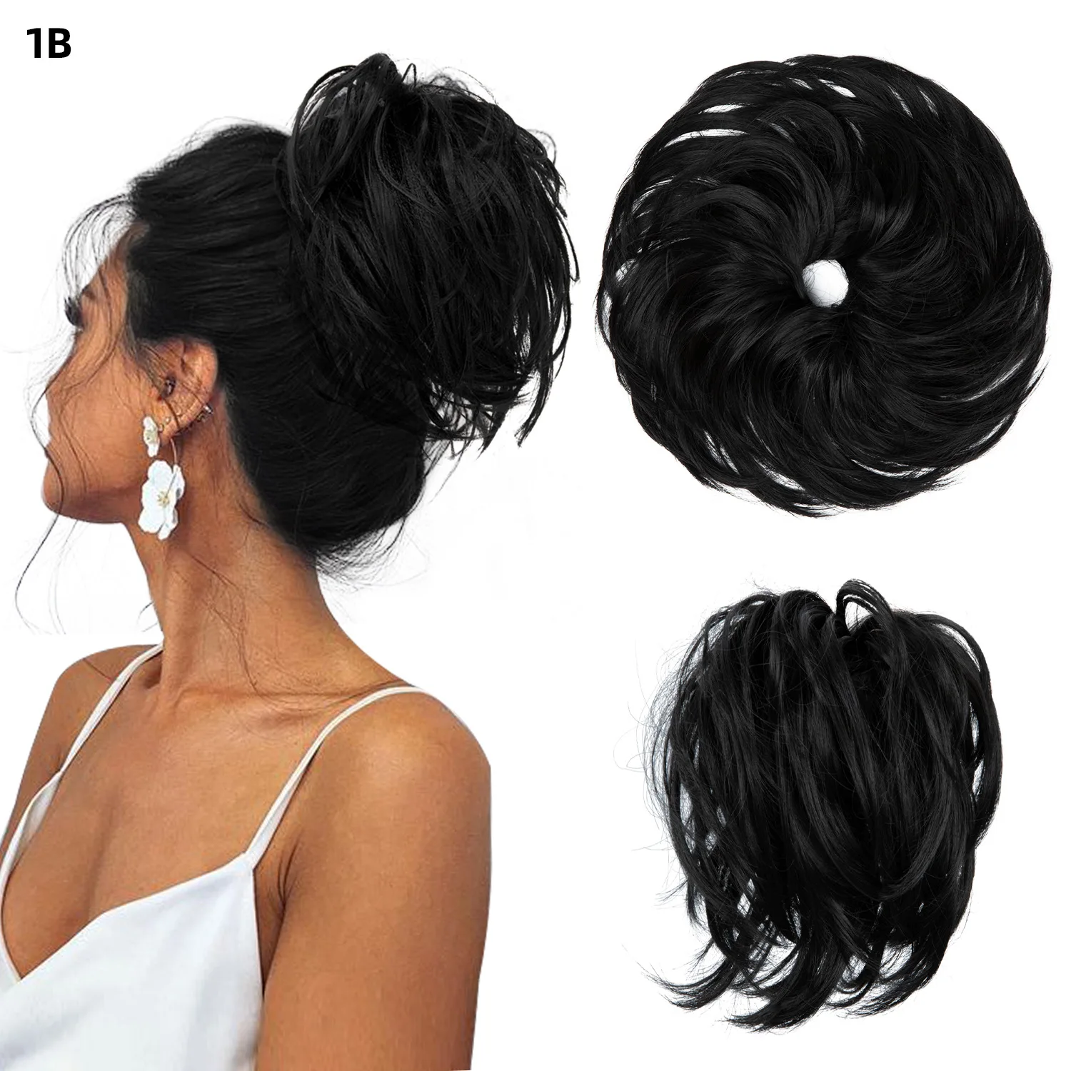 Wholesale Curly Wavy Elastic Band Women Synthetic Hair Chignon Instant Updo Hair Piece Messy Buns Ribbon Ponytail Rope for women