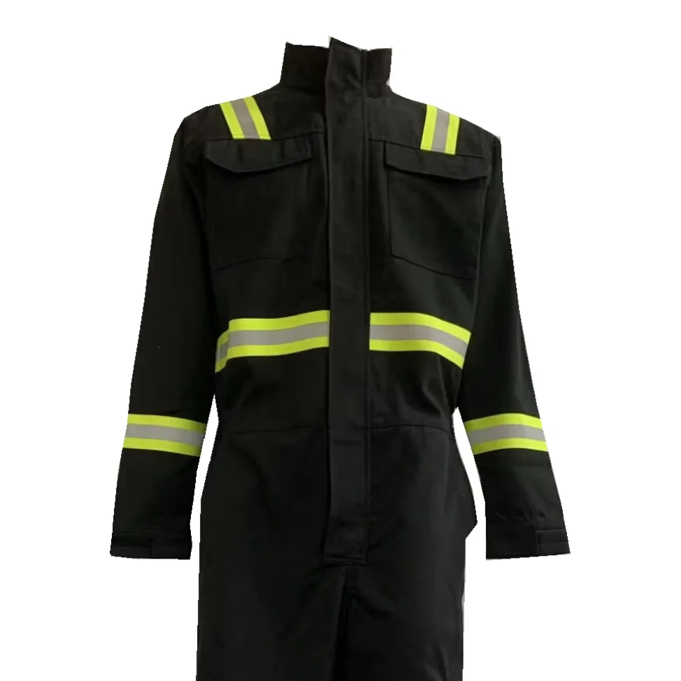 FR Fire Retardant Work Coveralls Breathable Cotton Workwear with Fluorescent Safety Features Antistatic