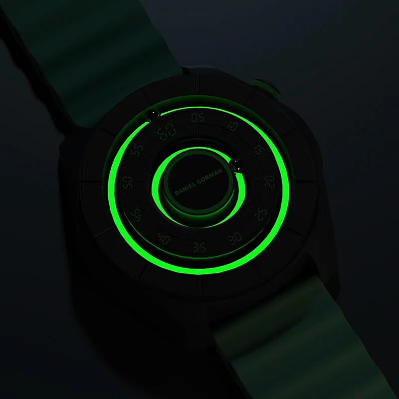Fashion Design DANIEL GORMAN Trend Sports Watch For Men Waterproof Dual Track Night Light Magnetic Force Wristwatch Clock Reloj