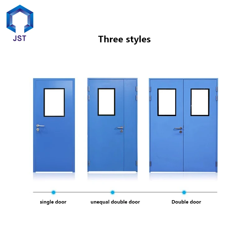 JST Press button Choice of Panel Stainless Steel Frame FiberGlass Design GMP Clean room hospital door