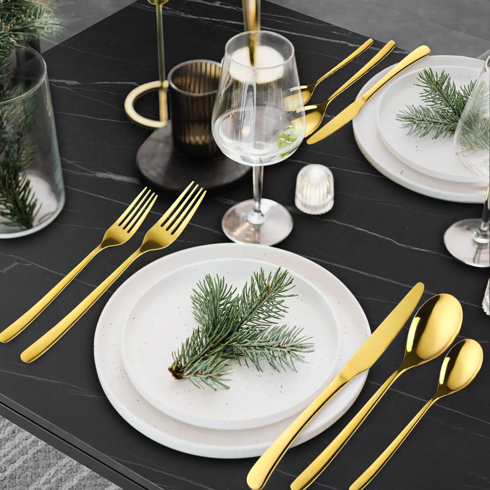 Hot Selling 2023 Wholesale Products Moonlight Gold Knife Fork Spoon Cutlery Set Wedding