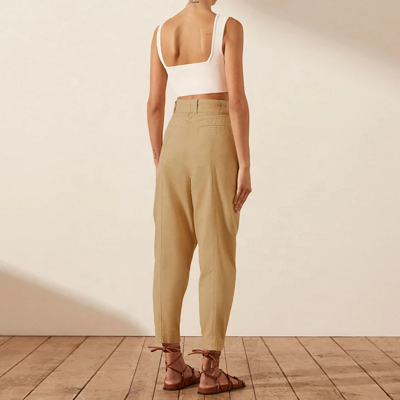 Summer New Fashion Solid Cotton Linen Trousers Casual High Waist Loose Wide Leg Pant For Ladies Harem Pants