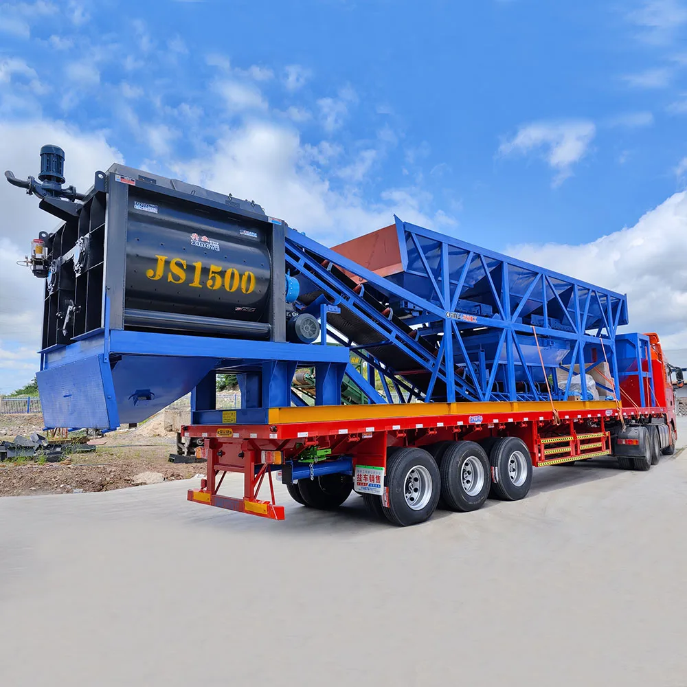Hzs90 Electric Belt Conveyor Feeding Small Fixed New Production Line Cement Mixer Plant Beton Ready Mix Concrete Batching Plant
