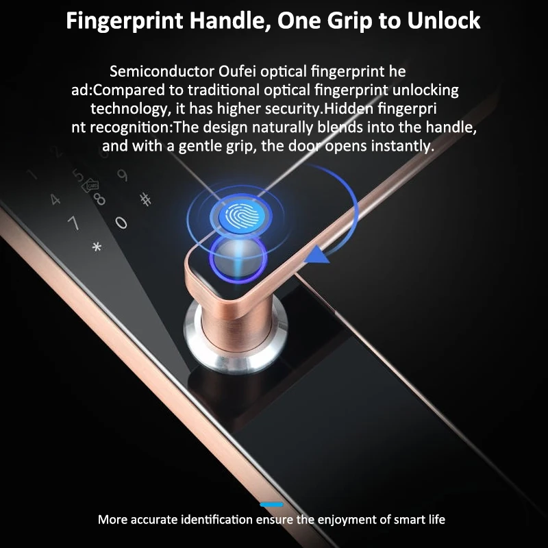 OEM Waterproof Outdoor High Security Electric Digital Fingerprint Smart Door Lock Tuya cerradura inteligente