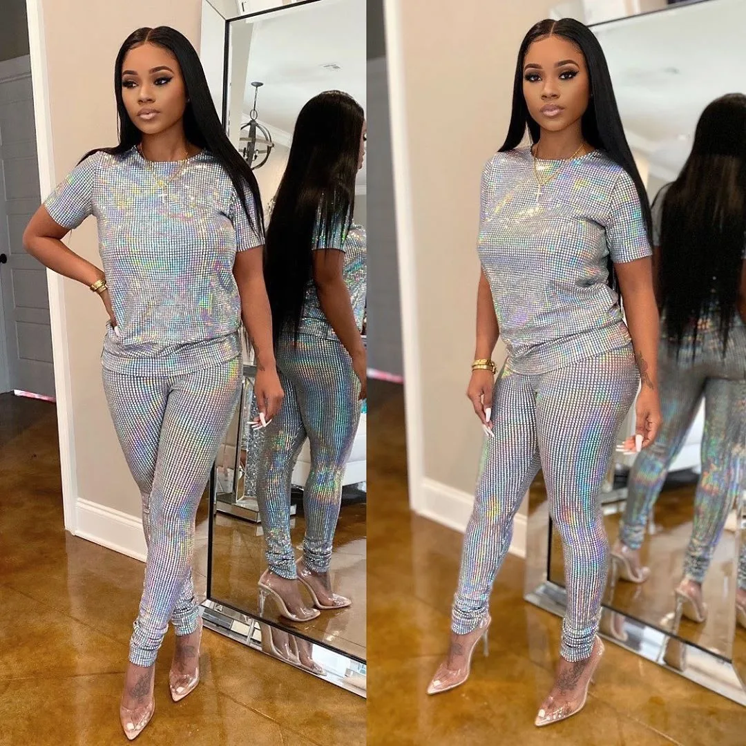 wholesale Casual  two-piece Set women Short sleeve Pencil pants suit