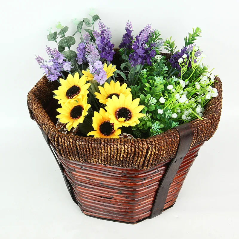 Europe Style Handmade Outdoor Home Decoration Natural Wicker Planter Pot