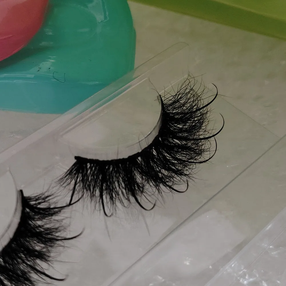 private label fluffy mink eyelash luxury eyelashes real Siberia mink fur full strip eyelashes wispy lash spiked lashes
