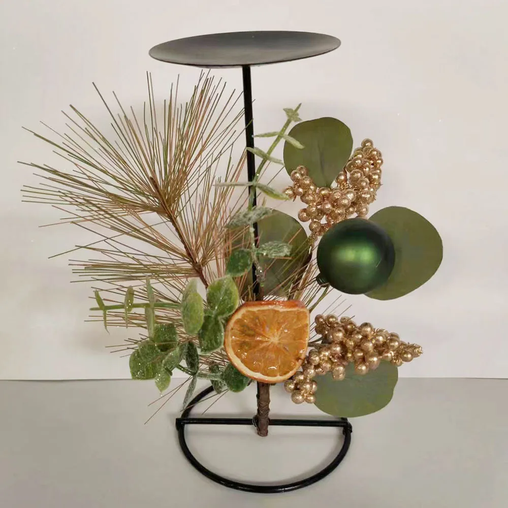 Wholesale 21/36/54cm metal table X-mas trees PE Christmas trees with lemon