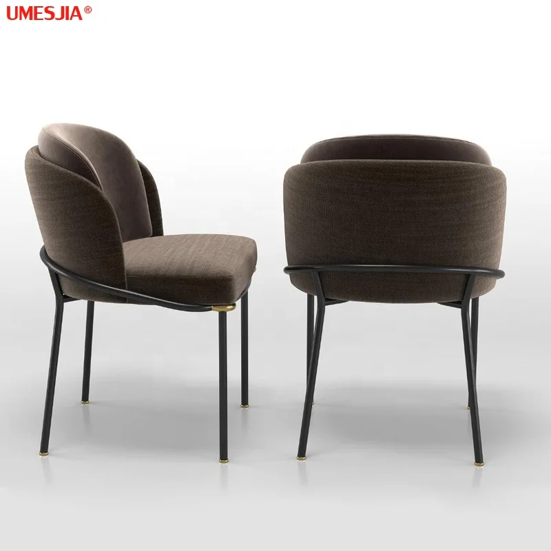 Fil Noir Dining chair Modern Home Furniture Restaurant Furniture PU Fabric  Iron  Italian dining chair