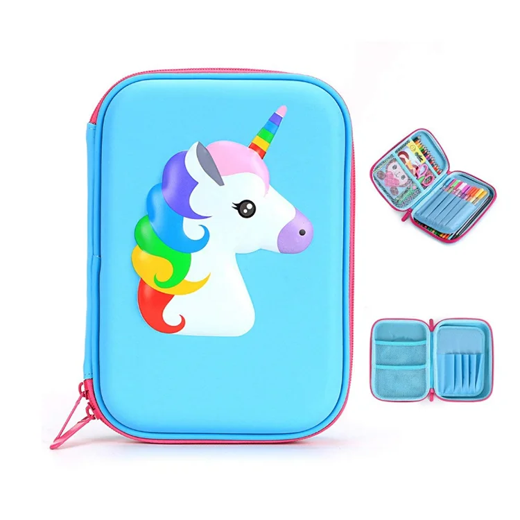 Multifunction Kids New EVA Pencil Case EVA Pu Leather Pencil Case Unicorn EVA Case