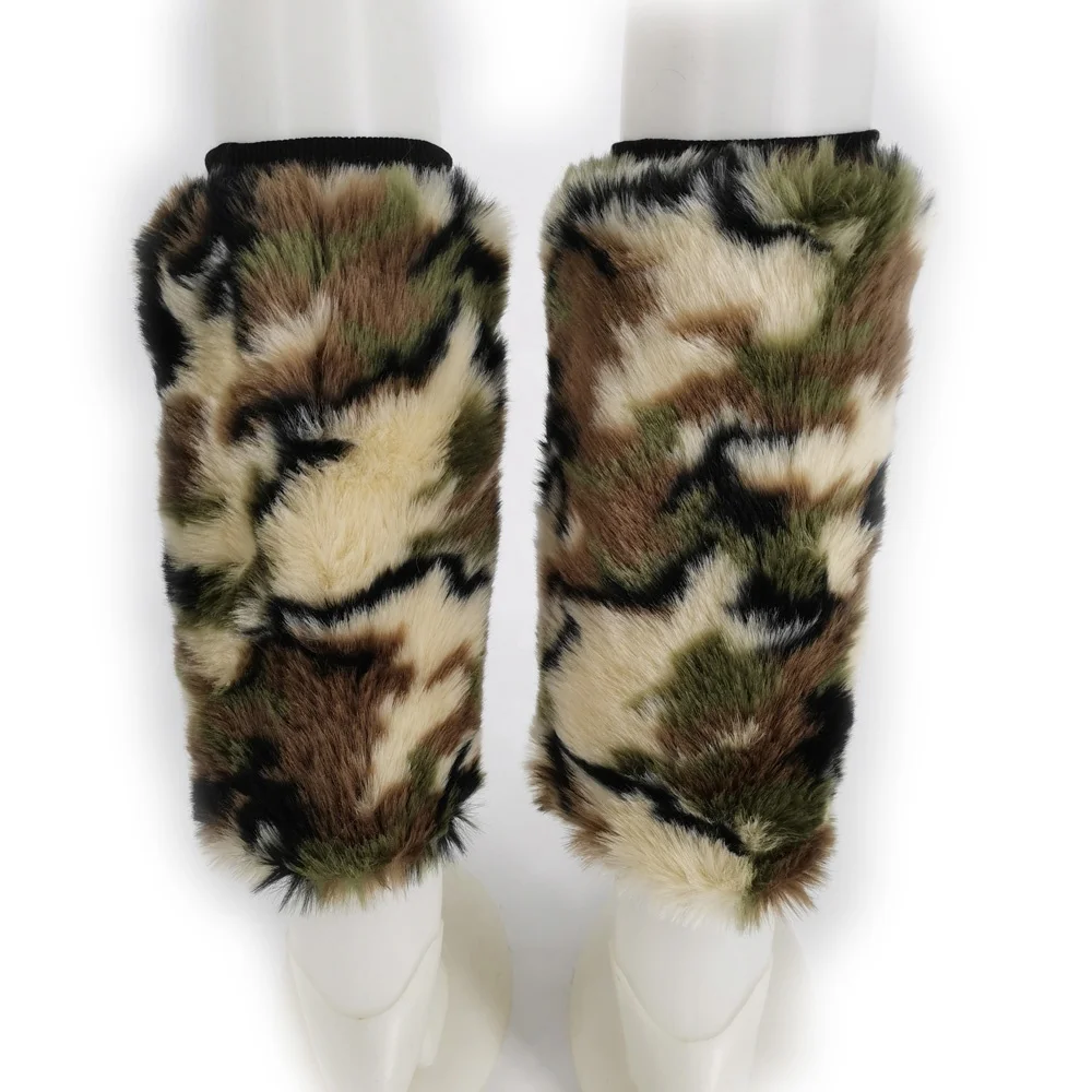 
Leg Warmers Winter camouflage pattern imitation fur carnival party leg warmers adult  (1600175317950)