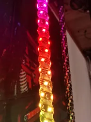 Norwayho 300 Flash Patterns Spiral RGB LED Chasing Whip Light with American Flags Remote and APP Control  Lighted LED Whip