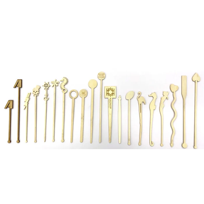 New Arrival bamboo cocktail stirrers disposable bamboo cocktail picks 4.1 inch