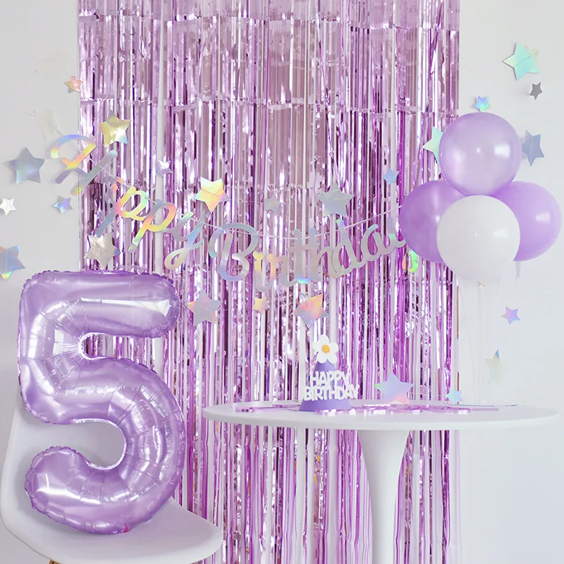 Princess Girl Birthday Party Wedding Decorations Anniversary Decor 32inch Purple Number Foil Balloons Figure Helium Balloon