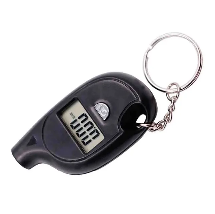 Mini Keychain Style Tire Gauge Digital Lcd Display Car Tire Air Pressure Tester Meter Auto Car Motorcycle Tire Safety Alarm