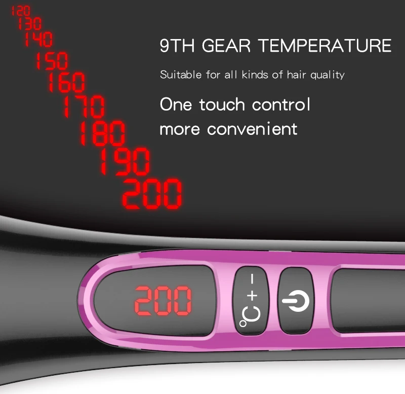 
Low Price Iron Electric Magic Hair Straightener Comb Brush Professional Heating Brush 