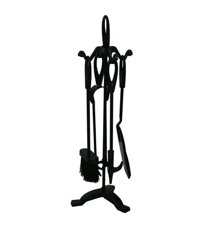 5 Pieces Useful Decorative Poker Brush Tongs and Shovel Arched Fireplace Tool Set
