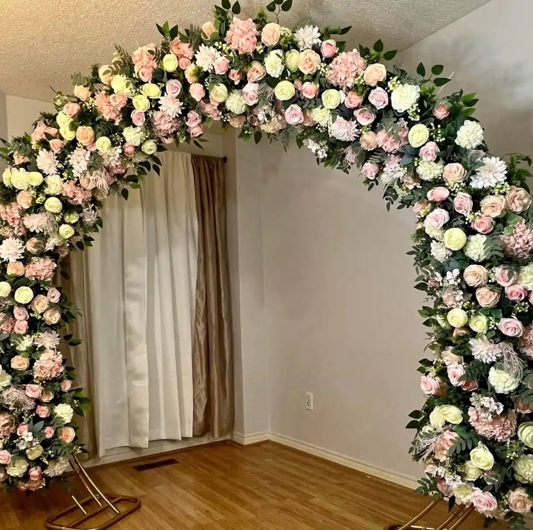 Wedding Arch Flower Artificial Wedding Flowers White hydrangea Hanging Arch Silk Flower Wall For Metal Arch Square Frame Stand