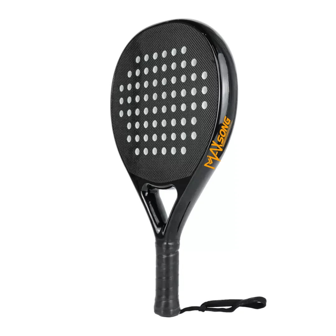 DIY full carbon fiber 38mm round shape paddle low MOQ padel racket for beginners player