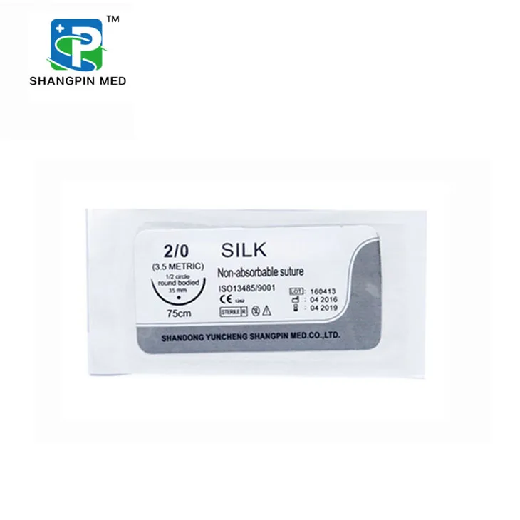 
Medical use factory supply Cheap Non-absorbable Natural synthetic braided Silk Suture Surgical Suture with needle 