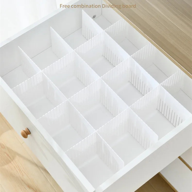 MKW6014 Household Wardrobe Organizer Underwear Socks Storage Partition Clutter Sorting Accessories DIY Plastic Storage Basket