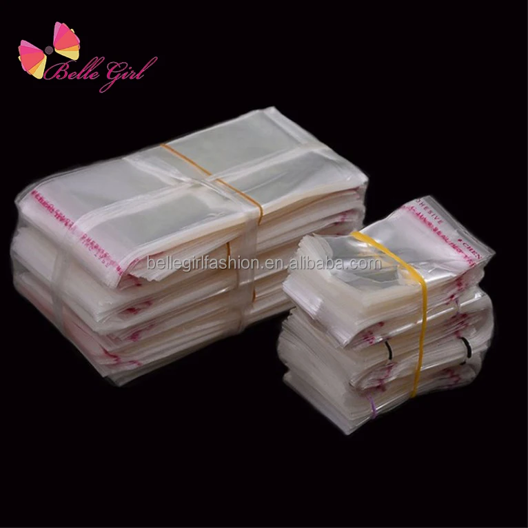 BELLEGIRL Wholesale hair accessories packaging clear plastic bag disposable package bags for small businesses