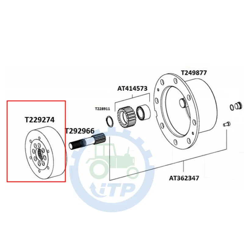 Новинка T229274 кольцевая Шестерня Z = 98 подходит для John Deere 310SK 310J 315SK 310K 210k 310SJ 210LE