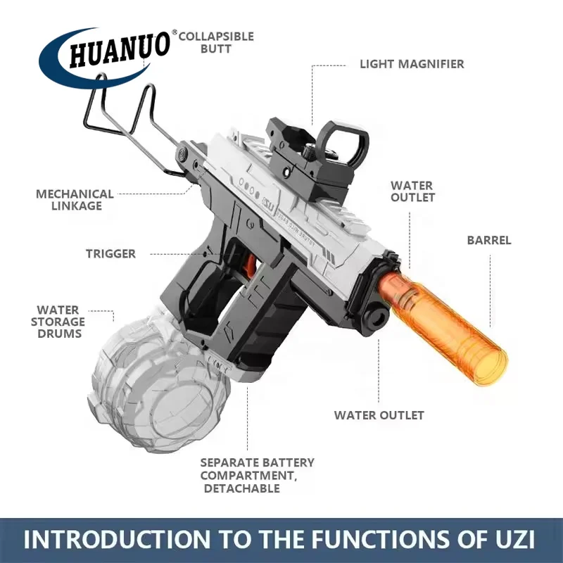 UZI High Capacity High Pressure Squirt Guns for Adults and Kid Electric Water Gun Automatic