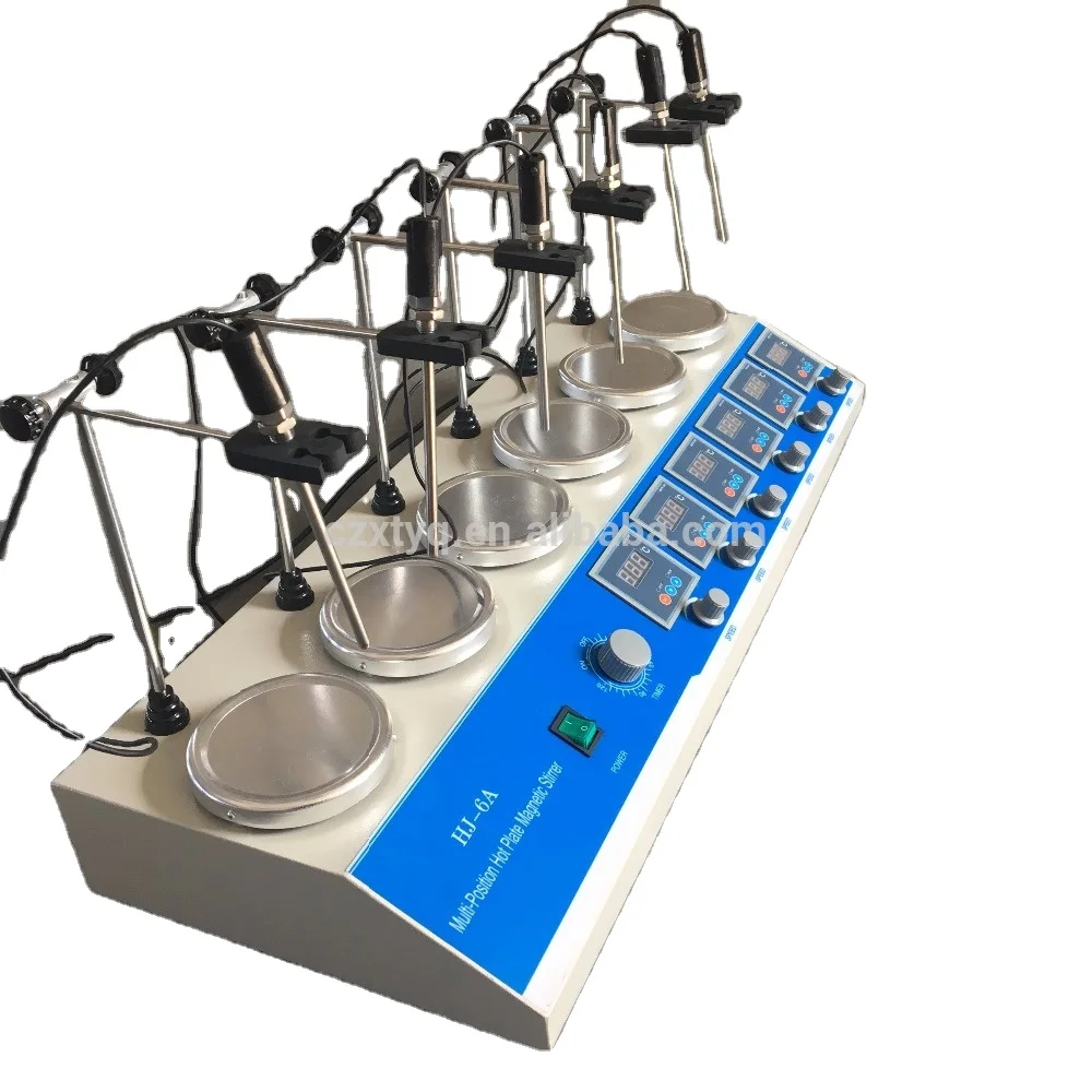 Laboratory heating Magnetic Stirrer 6 positions hot plate magnetic stirrer