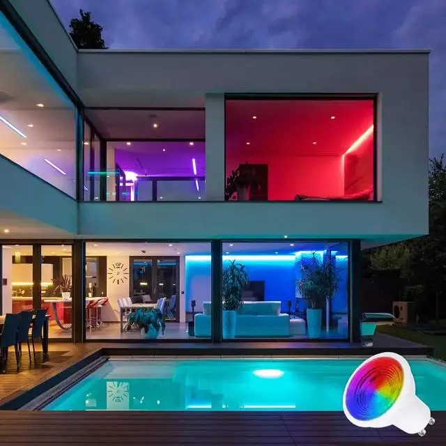 Wifi Tuya Dmx SMD Smart GU10 3W 5W 7W  LED Par Spot Light Bulbs 3000K