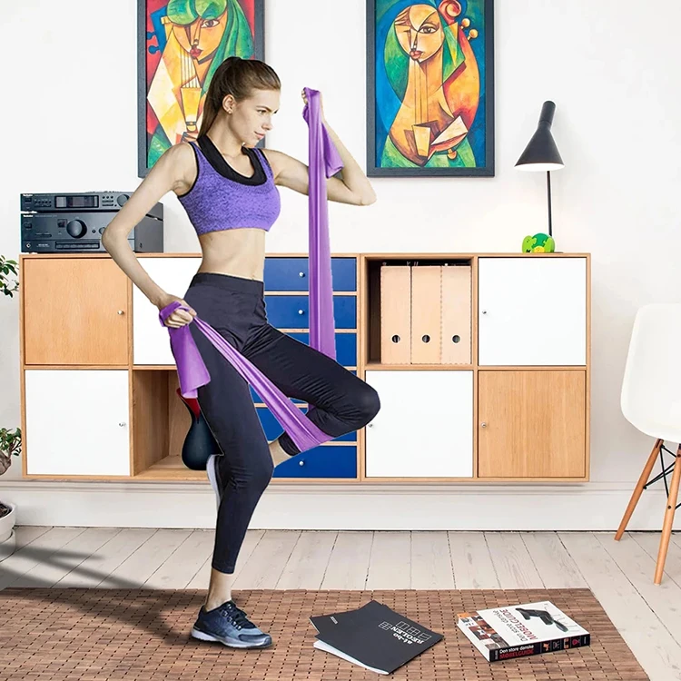 Custom Colorful Bande De Resistance Fitness Loop Exercise Blue Latex Power Non Slip Elastique Band