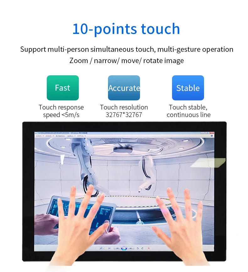 Factory Custom 19 inch capacitive TFT USB Touchscreen HDMI Monitor embedded touch screen indusrtrial monitor
