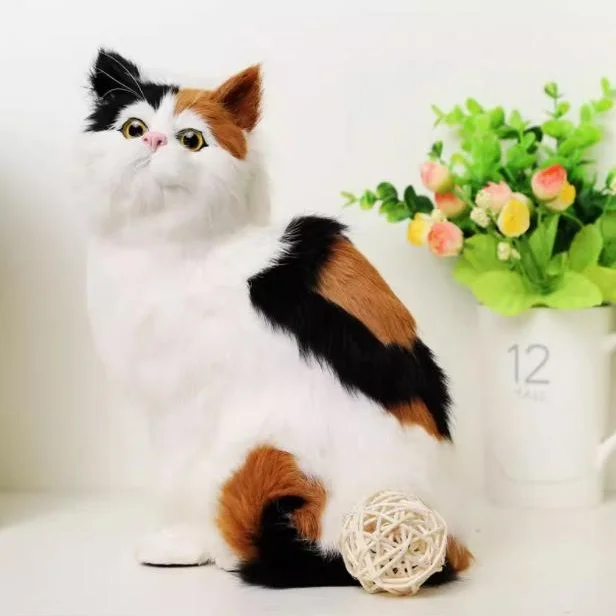 Simulated Cat Toy for Home Decor Animal Model Pet Squatting Birthday or Holiday Gift Party Decorations