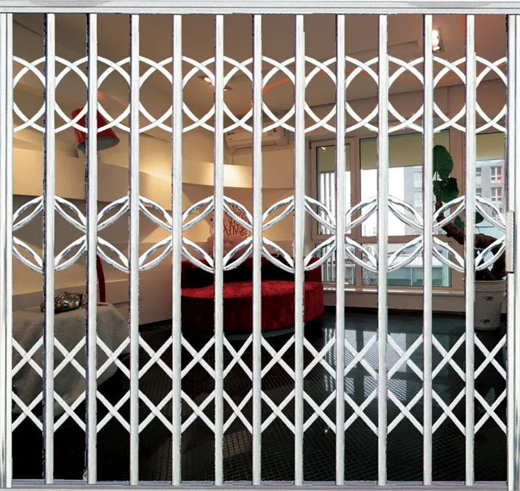 Modern Decorative Stainless Steel Grill Manual Security Roller Shutter Door