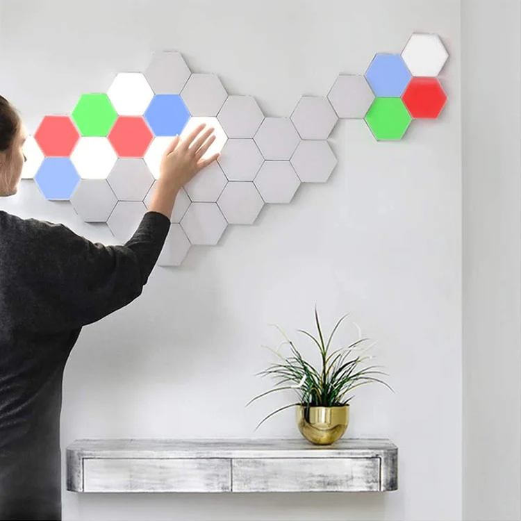  Сенсорный ночник RGB 6 шт. магнитный квантовый настенный светильник в виде сот шестигранный светодиодный сенсорный домашнее настенное