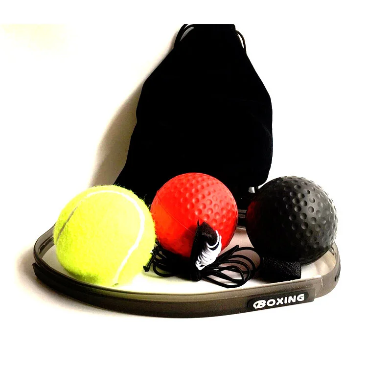 Best Seller Custom Logo Fitness training durable soft polyester rubber reflex boxing ball Boxing Reflex Ball